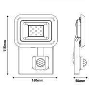 Προβολέας led smd 10W 230V ψυχρό φως 6500k 1050lm με περιστρεφόμενο ανιχνευτή κίνησης IP44