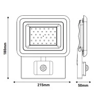 Προβολέας led smd 30W 220-240V ψυχρό φως 6500k 3150lm με περιστρεφόμενο ανιχνευτή κίνησης IP44
