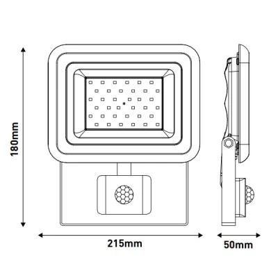 Προβολέας led smd 30W 220-240V ψυχρό φως 6500k 3150lm με περιστρεφόμενο ανιχνευτή κίνησης IP44 Προβολέας led smd 30W 220-240V ψυχρό φως 6500k 3150lm με περιστρεφόμενο ανιχνευτή κίνησης IP44