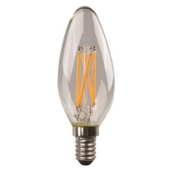 Λάμπα led crossed filament τύπου κεράκι E14 4.5W 220-240V ψυχρό φως 6500k 480lm δέσμης 360° 25000h