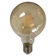 Λάμπα led Globe G125 E27 filament 8W 220-240V θερμό φως 2400k 1055lm 360° gold glass dimmable