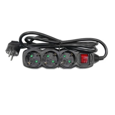 Πολύπριζο 3 θέσεων σούκο 3x1.5mm² μαύρο χρώμα με διακόπτη και καλώδιο 1.5m Πολύπριζο 3 θέσεων σούκο 3x1.5mm² μαύρο χρώμα με διακόπτη και καλώδιο 1.5m