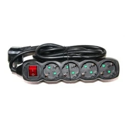 Πολύπριζο 4 θέσεων σούκο 3x1.5mm² με καλώδιο 1.5m διακόπτη σε μαύρο χρώμα Πολύπριζο 4 θέσεων σούκο 3x1.5mm² με καλώδιο 1.5m διακόπτη σε μαύρο χρώμα