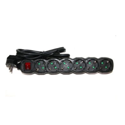 Πολύπριζο 6 θέσεων σούκο 3x1.5mm² μαύρο χρώμα με καλώδιο 1.5m και διακόπτη Πολύπριζο 6 θέσεων σούκο 3x1.5mm² μαύρο χρώμα με καλώδιο 1.5m και διακόπτη