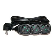 Πολύπριζο 3 θέσεων σούκο μαύρο χρώμα 3x1.5mm² με καλώδιο 1.5m