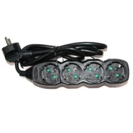 Πολύπριζο 4 θέσεων σούκο 3x1.5mm² με καλώδιο 1.5m σε μαύρο χρώμα