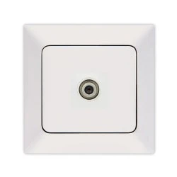 Πρίζα TV F connector NE-AD σε λευκό χρώμα