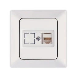 Πρίζα DATA CAT 6 RJ 45 μονή λευκή NE-AD