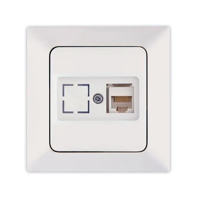 Πρίζα DATA CAT 6 RJ 45 μονή λευκή NE-AD Πρίζα DATA CAT 6 RJ 45 μονή λευκή NE-AD
