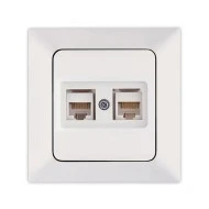 Πρίζα DATA CAT 6 RJ 45 διπλή NE-AD σε λευκό χρώμα