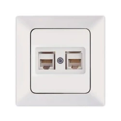 Πρίζα DATA CAT 6 RJ 45 διπλή NE-AD σε λευκό χρώμα