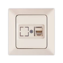 Πρίζα DATA CAT 6 RJ 45 μονή μπεζ NE-AD Πρίζα DATA CAT 6 RJ 45 μονή μπεζ NE-AD