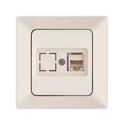 Πρίζα DATA CAT 6 RJ 45 μονή μπεζ NE-AD Πρίζα DATA CAT 6 RJ 45 μονή μπεζ NE-AD
