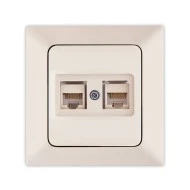 Πρίζα DATA CAT 6 RJ 45 σε μπεζ χρώμα διπλή NE-AD