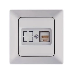 Πρίζα DATA μονή CAT 6 RJ 45 νίκελ ματ NE-AD