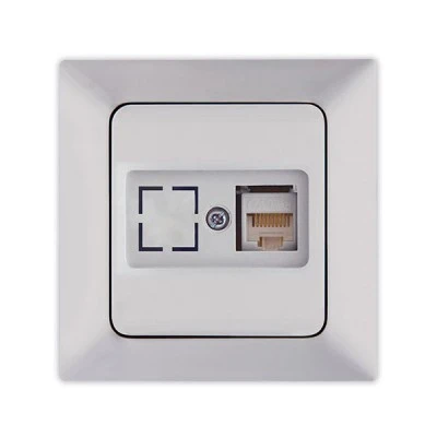 Πρίζα DATA μονή CAT 6 RJ 45 νίκελ ματ NE-AD