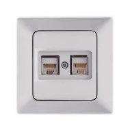 Πρίζα DATA CAT 6 RJ 45 νίκελ ματ διπλή NE-AD