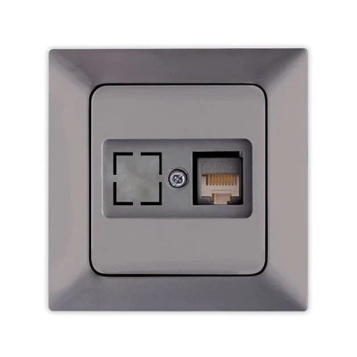 Πρίζα DATA CAT 6 RJ 45 μονή γραφίτης NE-AD