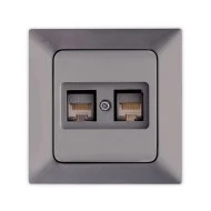 Πρίζα DATA CAT 6 RJ 45 διπλή NE-AD γραφίτης