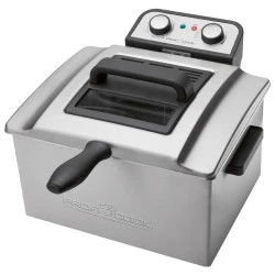 Ανοξείδωτη διπλή φριτέζα 5L PC-FR 1038 3000W με ανοξείδωτο αποσπώμενο δοχείο συγκέντρωσης λίπους