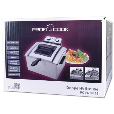 Ανοξείδωτη διπλή φριτέζα 5L PC-FR 1038 3000W με ανοξείδωτο αποσπώμενο δοχείο συγκέντρωσης λίπους Ανοξείδωτη διπλή φριτέζα 5L PC-FR 1038 3000W με ανοξείδωτο αποσπώμενο δοχείο συγκέντρωσης λίπους