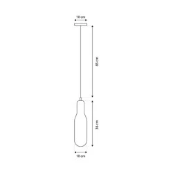 Διακοσμητικό φωτιστικό κρεμαστό bottle opal 37x10cm με ντουί E27 σειρά Μήλος