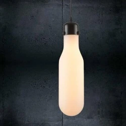 Διακοσμητικό φωτιστικό κρεμαστό bottle opal 37x10cm με ντουί E27 σειρά Μήλος