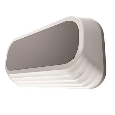 Led απλίκα οβάλ ισχύος 12W 220-240V σκούρο γκρι 240x120x45 3000K θερμό φως στεγανή IP54