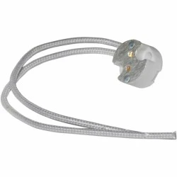 Ντουί πορσελάνης G5,3 DICHROIC 12V στρόγγυλο με καλώδιο σιλικόνης 15cm