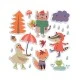 Διακοσμητικά αφρώδη αυτοκόλλητα τοίχου Rainy Day L 70x47.50cm