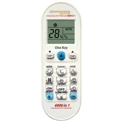 Universal τηλεχειριστήριο αντικατάστασης SUPERIOR AIRCO 6000 in 1 για air-conditions με ένδειξη ώρας