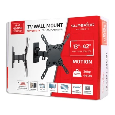 Επιτοίχια βάση στήριξης SUPERIOR MOTION EXTRA SLIM για τηλεοράσεις LED/LCD/Plasma από 13" - 42" Επιτοίχια βάση στήριξης SUPERIOR MOTION EXTRA SLIM για τηλεοράσεις LED/LCD/Plasma από 13" - 42"