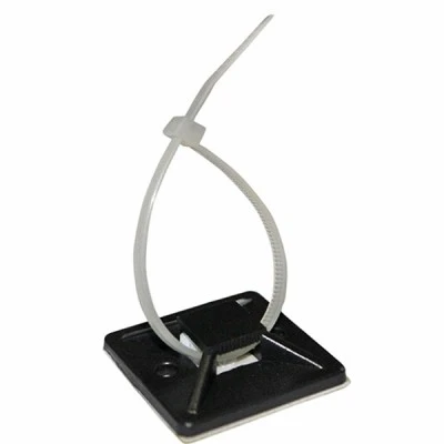 Αυτοκόλλητη βάση δεματικών 28x28mm μαύρη