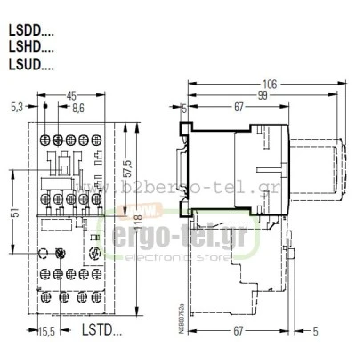 ΜΙΝΙ ρελέ ισχύος τριπολικό LSDD0913 SCHRACK 110VAC 4KW/S00 ένταση AC3 9A 1NO ΜΙΝΙ ρελέ ισχύος τριπολικό LSDD0913 SCHRACK 110VAC 4KW/S00 ένταση AC3 9A 1NO