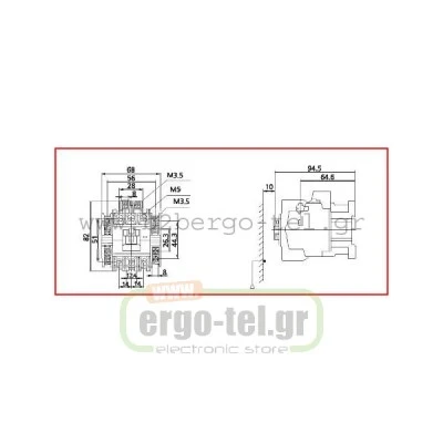 Ρελέ ισχύος KRIPAL τύπου LG UKC1-32 τριπολικό 15KW με πηνίο 220/230V 32AC3/50AC1 2+2επαφές