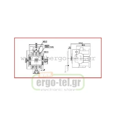 Ρελέ ισχύος KRIPAL τύπου LG UKC1-75 τριπολικό 37KW με πηνίο 220/230V 75AC3/110AC1 2+2επαφές