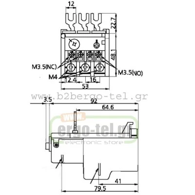 Θερμικό προστασίας KRIPAL UKH-40 κλάσης 10 από 24Α έως 36Α για ρελέ 15KW-18,5KW τύπου LG