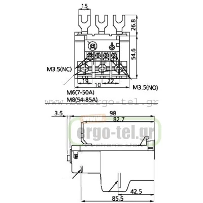 Θερμικό προστασίας KRIPAL UKH-85 κλάσης 10 από 34Α έως 50Α για ρελέ 22KW-45KW τύπου LG Θερμικό προστασίας KRIPAL UKH-85 κλάσης 10 από 34Α έως 50Α για ρελέ 22KW-45KW τύπου LG