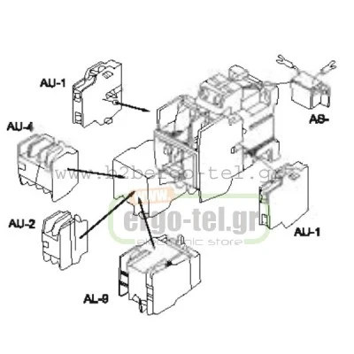 Βοηθητική επαφή πλευρική KRIPAL AU-1 1+1 για ρελέ από 5,5KW έως 45KW τύπου LG Βοηθητική επαφή πλευρική KRIPAL AU-1 1+1 για ρελέ από 5,5KW έως 45KW τύπου LG