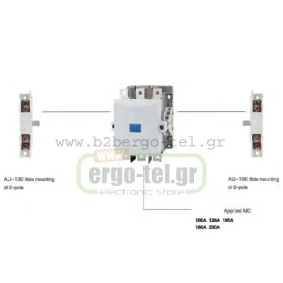 Βοηθητική επαφή πλευρική KRIPAL AU-100 2+2 για ρελέ από 55KW έως 132KW τύπου LG