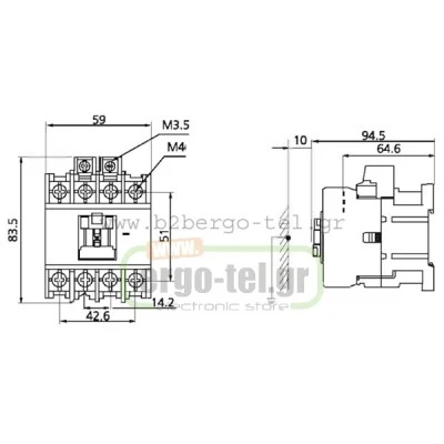 Ρελέ ισχύος KRIPAL τύπου LG UKC1-32/4 τετραπολικό 15KW 415V με πηνίο 230V 32AC3/50AC1