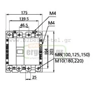 Ρελέ ισχύος KRIPAL τύπου LG UKC1-180/4 τετραπολικό 90KW 415V με πηνίο 230V 180AC3/230AC1 2+2επαφές Ρελέ ισχύος KRIPAL τύπου LG UKC1-180/4 τετραπολικό 90KW 415V με πηνίο 230V 180AC3/230AC1 2+2επαφές