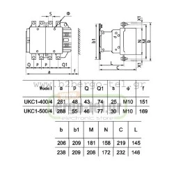 Ρελέ ισχύος KRIPAL τύπου LG UKC1-500/4 τετραπολικό 250KW 415V με πηνίο 230V 500AC3/700AC1
