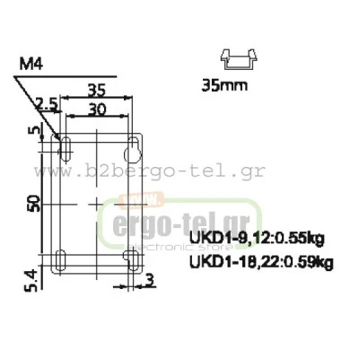 Ρελέ συνεχούς ρεύματος UKD1-12 τύπου LG KRIPAL 24VDC 5,5KW 12AC3/25AC1 επαφές 1+1