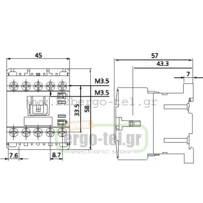 MINI ρελέ KRIPAL UKC1-9M τύπου LG με πηνίο 220/230V ισχύς 4KW 9AC3/ 20AC1 επαφή 1NO
