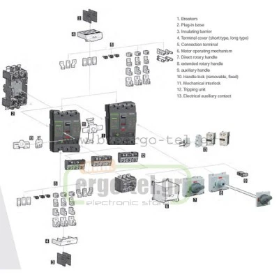 Αυτόματος διακόπτης ισχύος KRIPAL UKM32-160 100A-125A με ικανότητα διακοπής 50KA τύπου LG