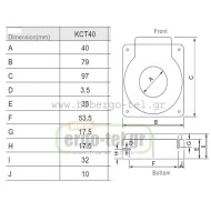 Τορροειδής μετασχηματιστής KRIPAL KCT-40S Φ40mm max 250A 97X78X35mm