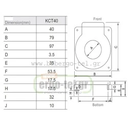 Τορροειδής μετασχηματιστής KRIPAL KCT-40S Φ40mm max 250A 97X78X35mm