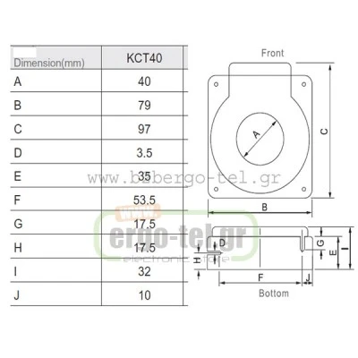 Τορροειδής μετασχηματιστής KRIPAL KCT-40S Φ40mm max 250A 97X78X35mm