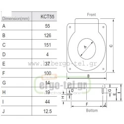 Τορροειδής μετασχηματιστής KRIPAL KCT-55S Φ55mm max 400A 151X126X37mm